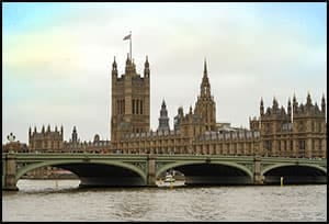 The buildings of Parliament in London
