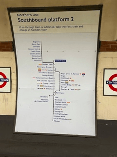 A tube map in the underground