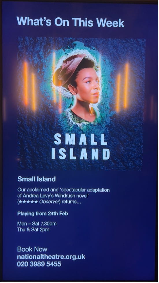 The playbill for the play Small Island