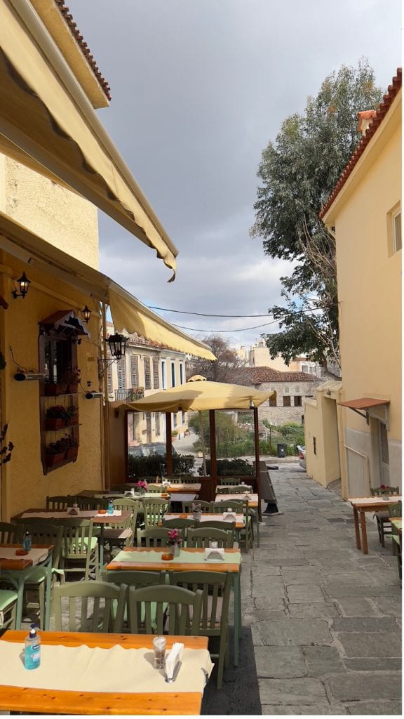A narrow Greek street