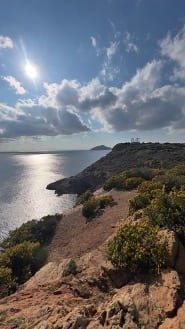 A beautiful view of the coast and the sea