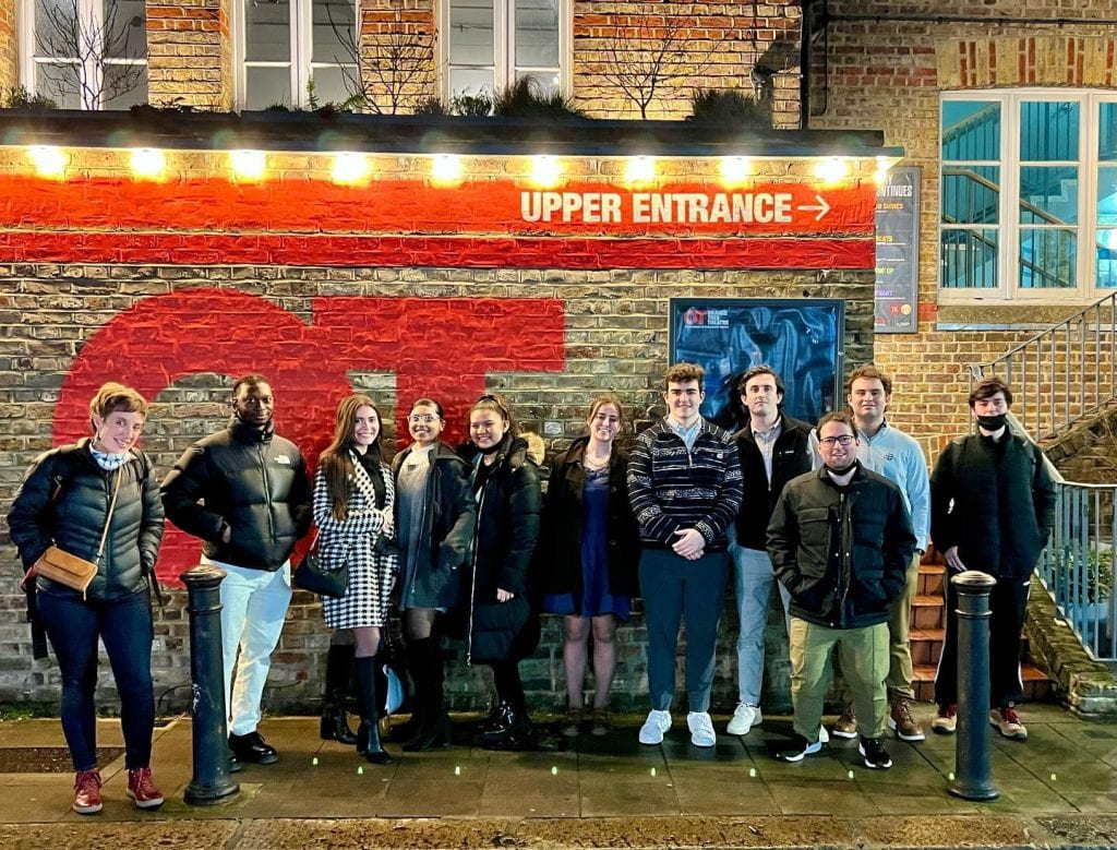 Students in front of the Orange Tree Theatre