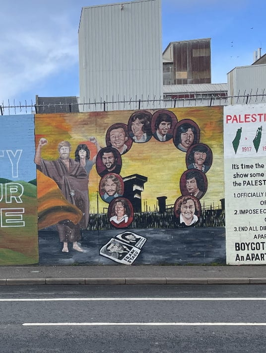 A mural featuring the victims of Bloody Sunday